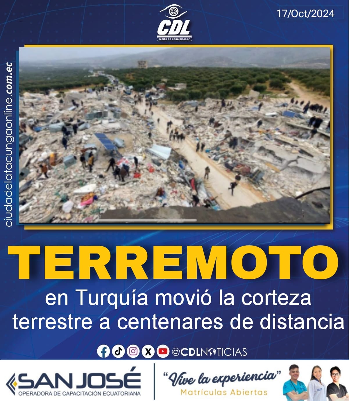 El terremoto en Turquía movió la corteza terrestre a centenares de distancia