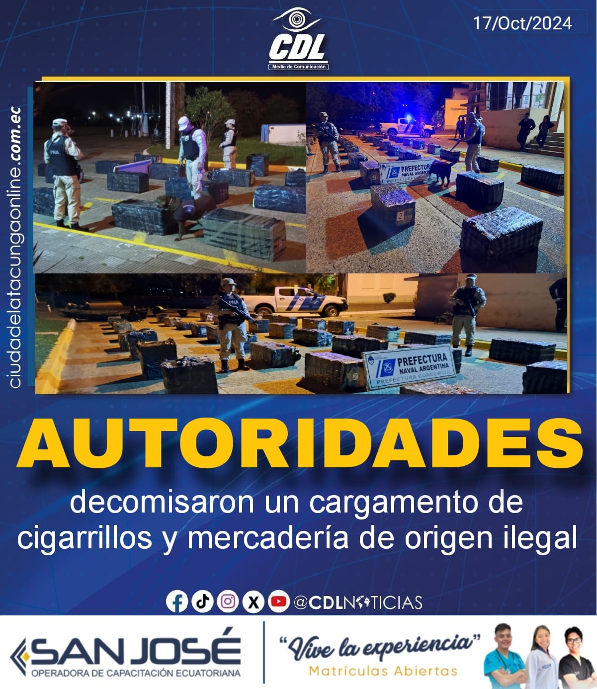 Autoridades decomisaron un cargamento de cigarrillos y mercadería de origen ilegal