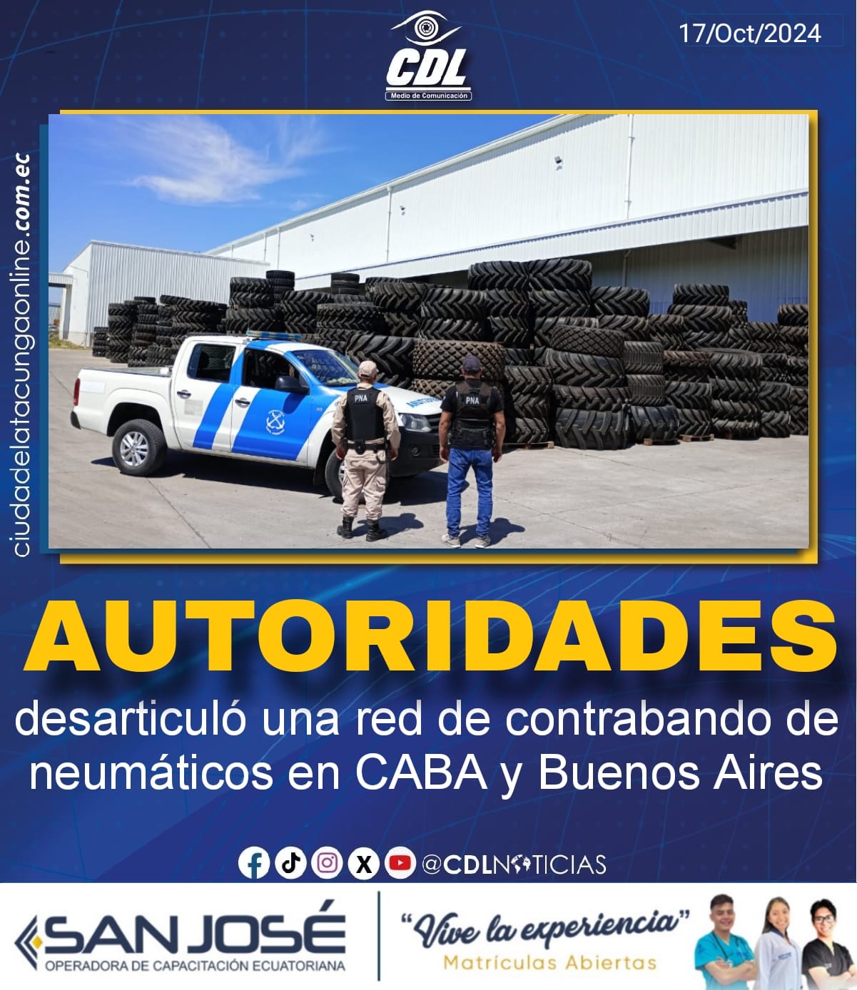 Autoridades desarticuló una red de contrabando de neumáticos en CABA y Buenos Aires