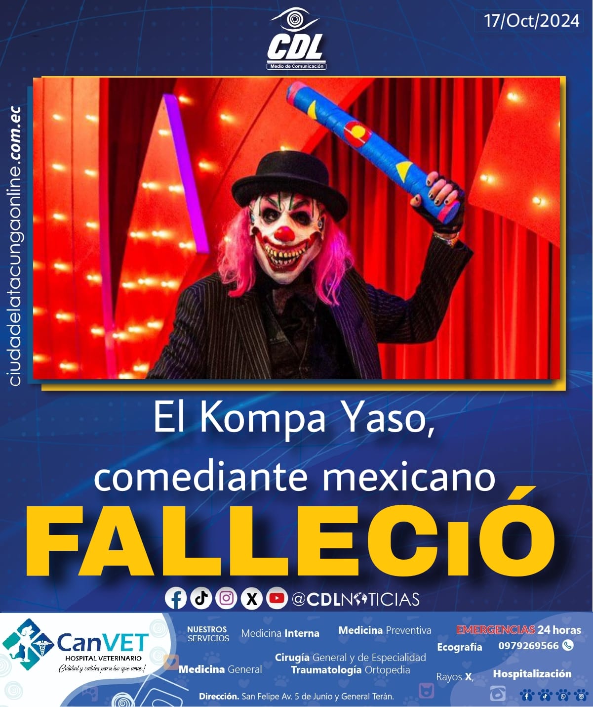 El Kompa Yaso, comediante mexicano, falleció tras haber estado en coma