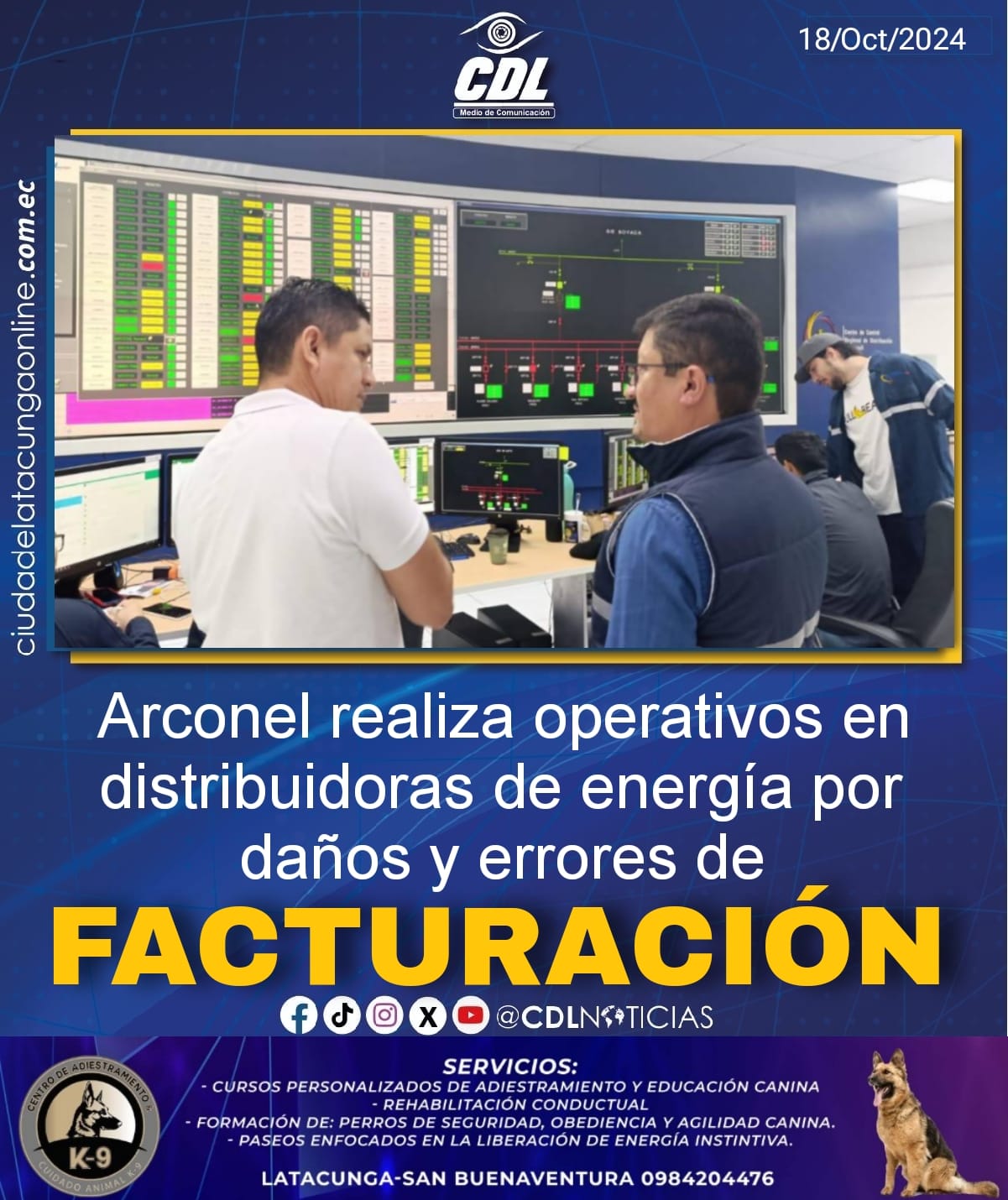 Arconel realiza operativos en distribuidoras de energía por daños y errores de facturación
