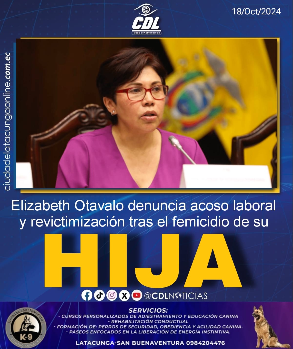 Elizabeth Otavalo denuncia acoso laboral y revictimización tras el femicidio de su hija