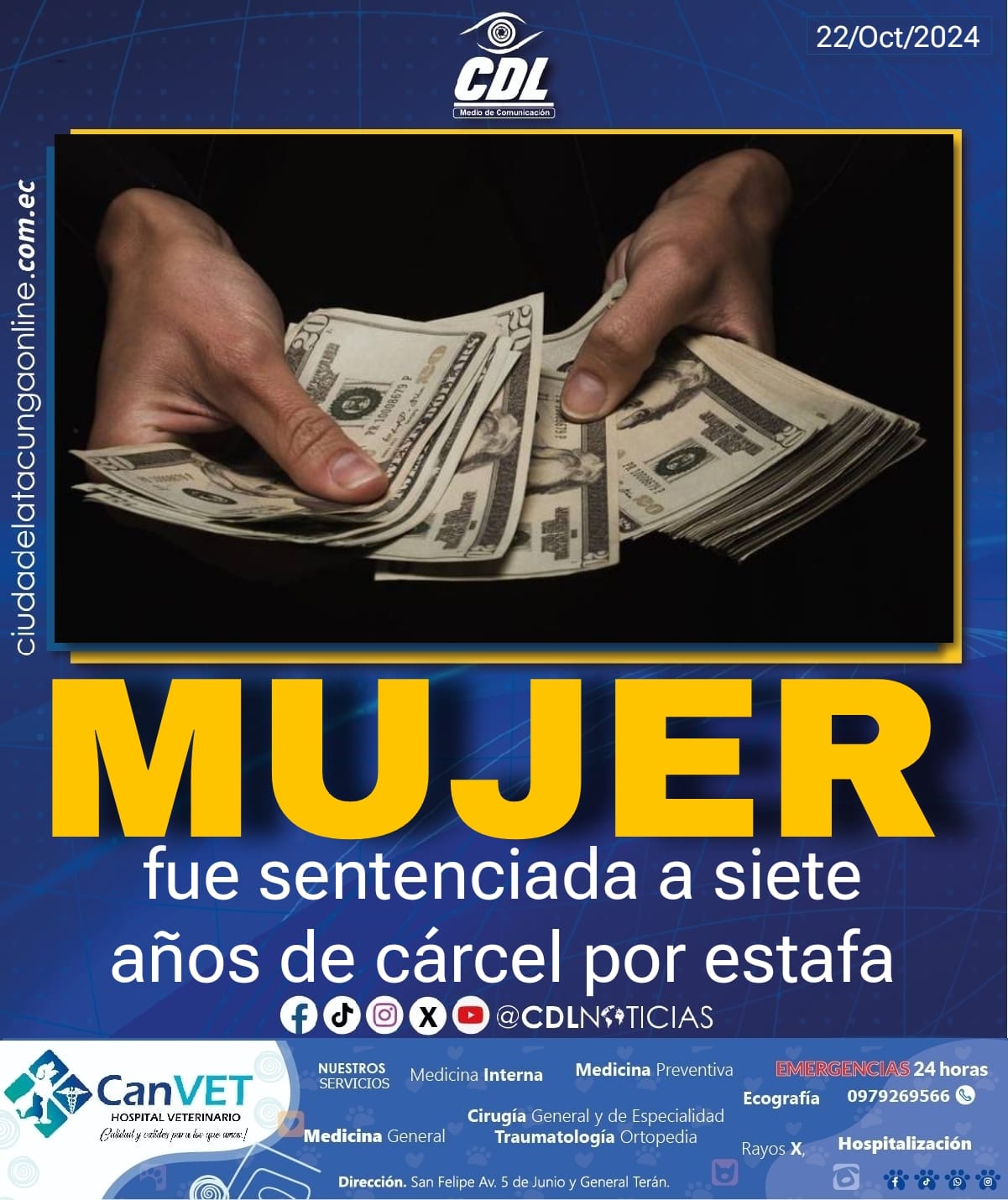 Mujer fue sentenciada a siete años de cárcel por estafa