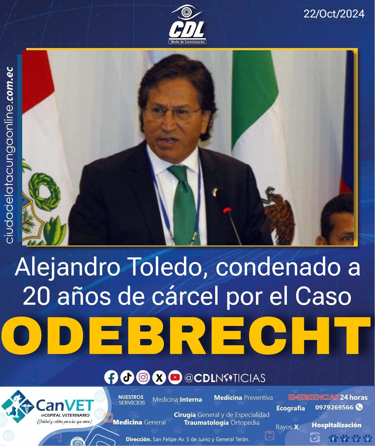 Alejandro Toledo, condenado a 20 años de cárcel por el Caso Odebrecht