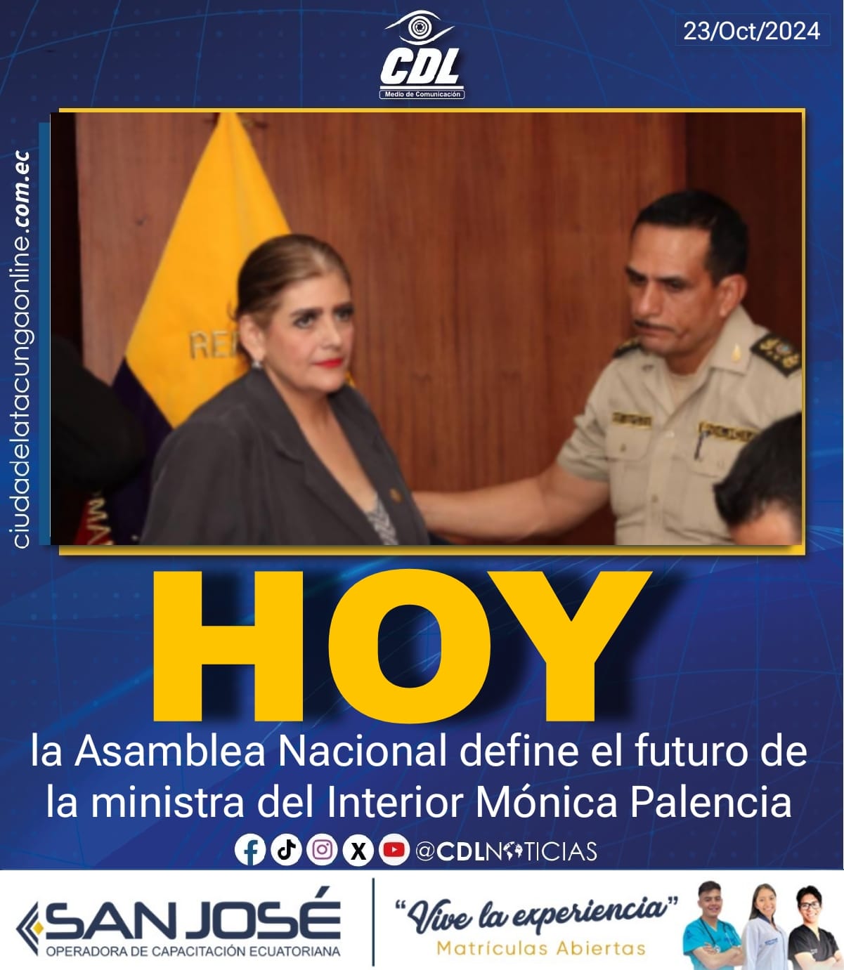 Hoy la Asamblea Nacional define el futuro de la ministra del Interior Mónica Palencia
