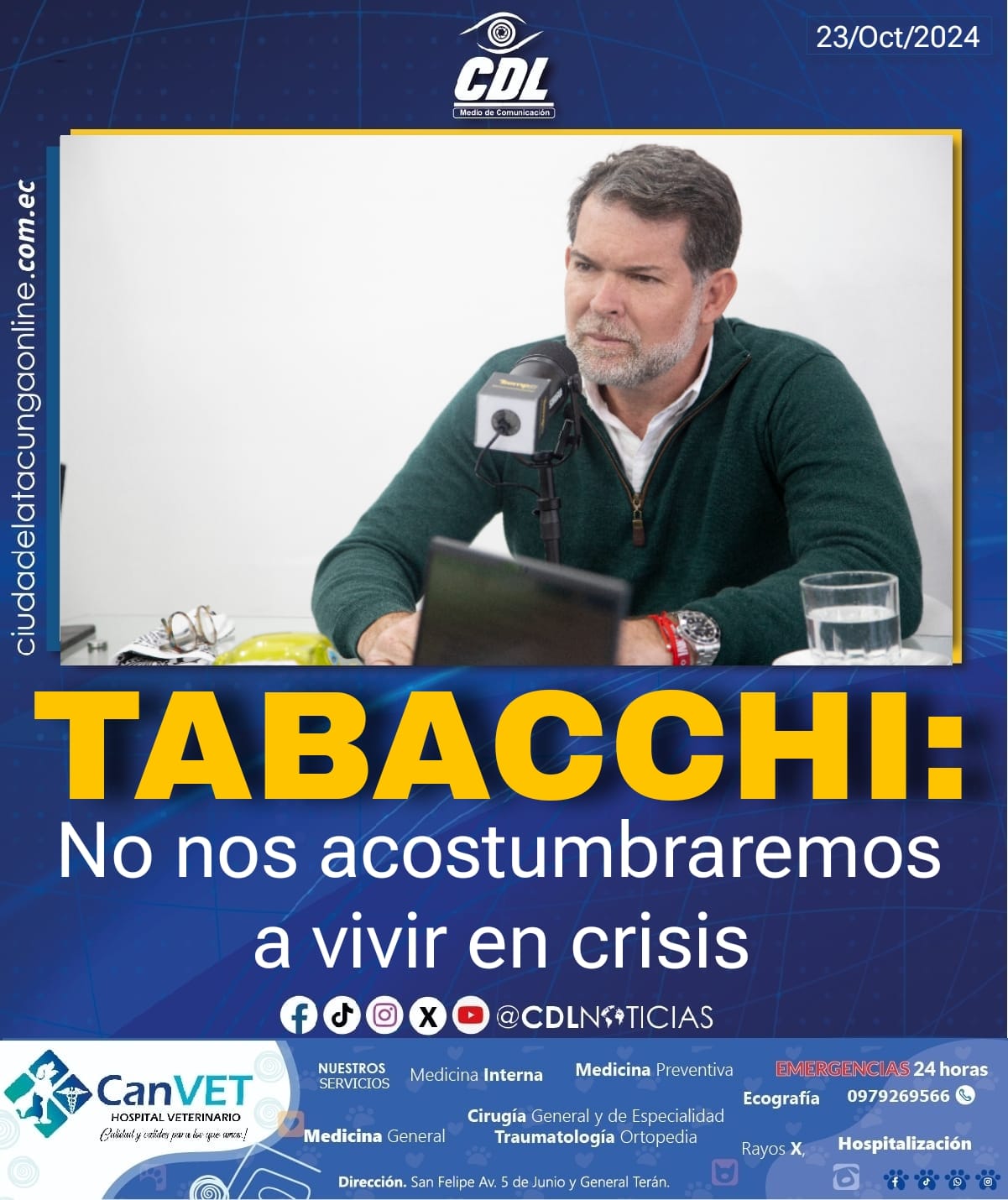Tabacchi: No nos acostumbraremos a vivir en crisis