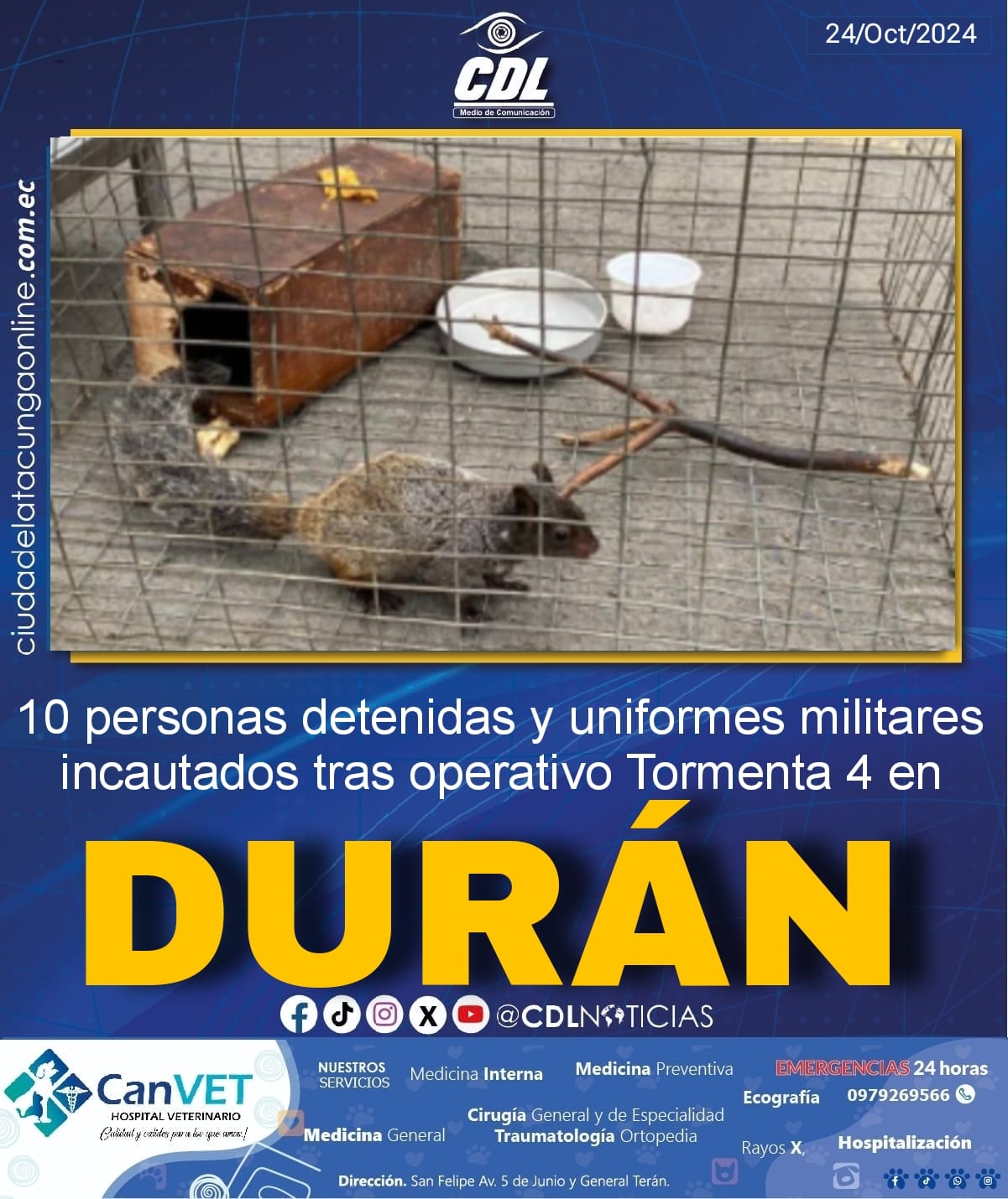 10 personas detenidas y uniformes militares incautados tras operativo Tormenta 4 en Durán