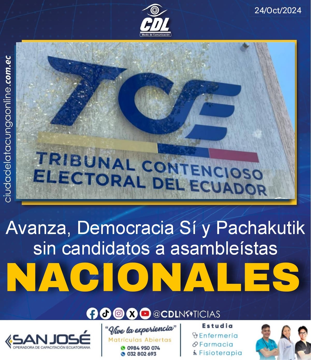Avanza, Democracia Sí y Pachakutik sin candidatos a asambleístas nacionales