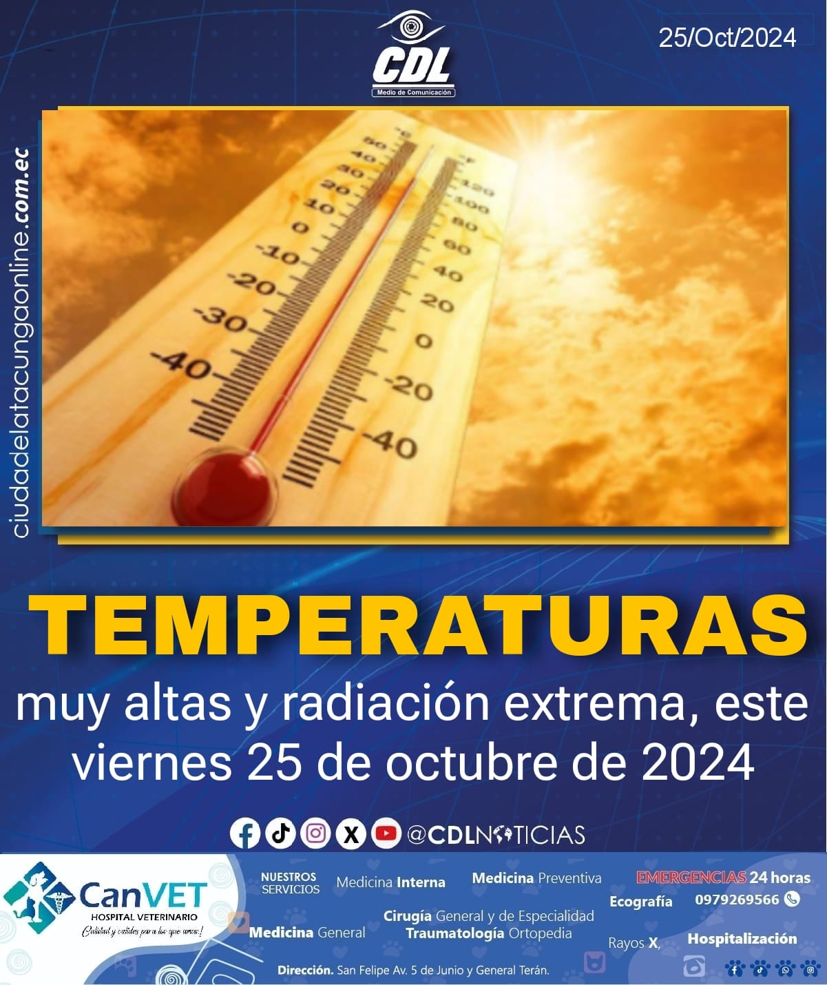 Clima en Ecuador: temperaturas muy altas y radiación extrema, este viernes 25 de octubre de 2024