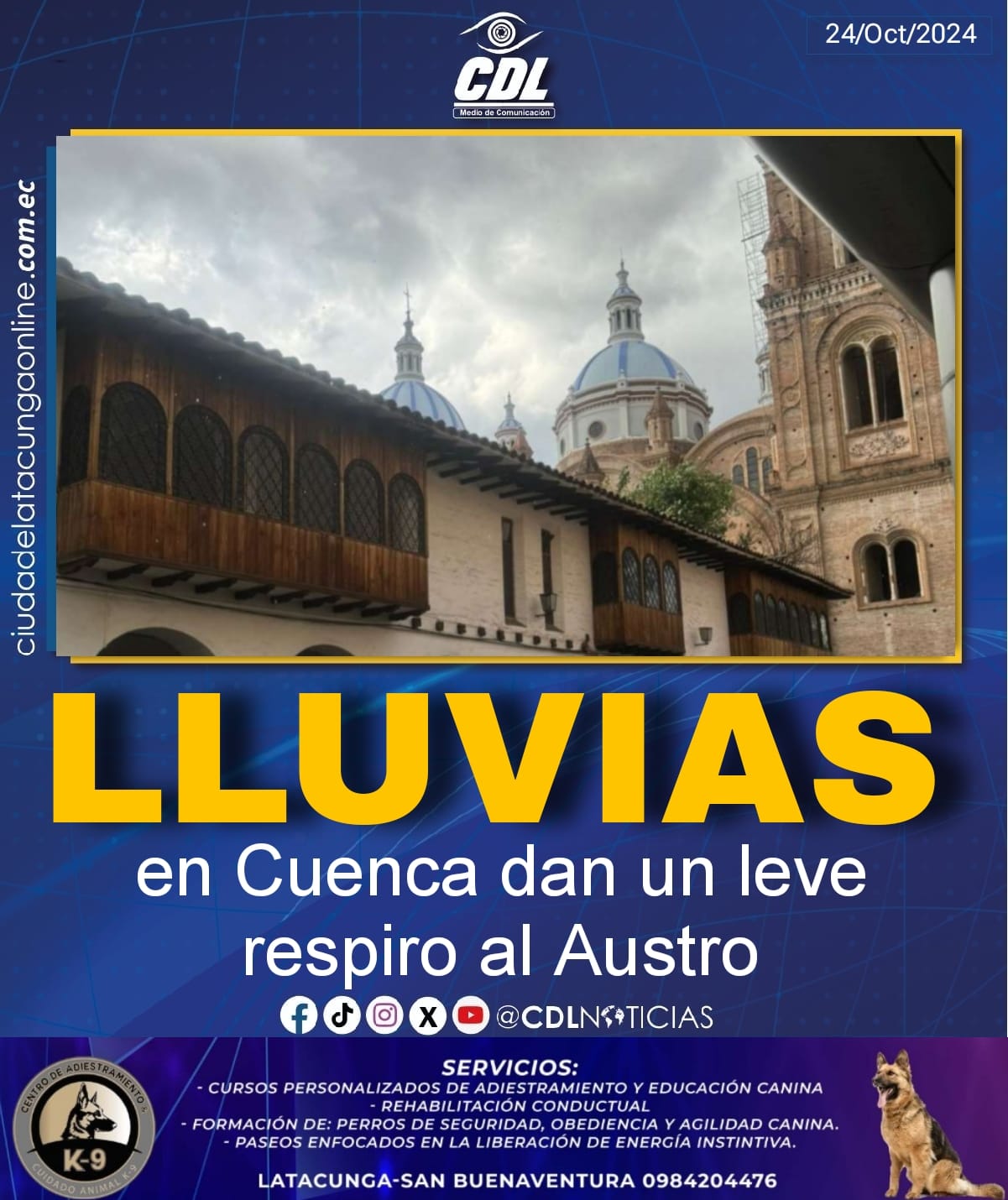 Las lluvias en Cuenca dan un leve respiro al Austro