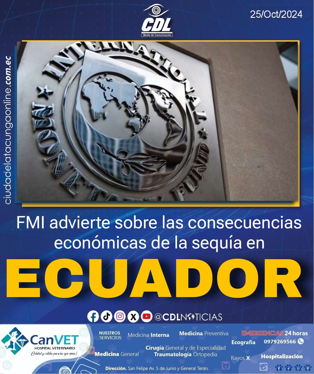 FMI advierte sobre las consecuencias económicas de la sequía en Ecuador