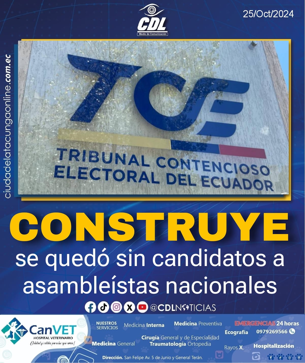 Construye se quedó sin candidatos a asambleístas nacionales