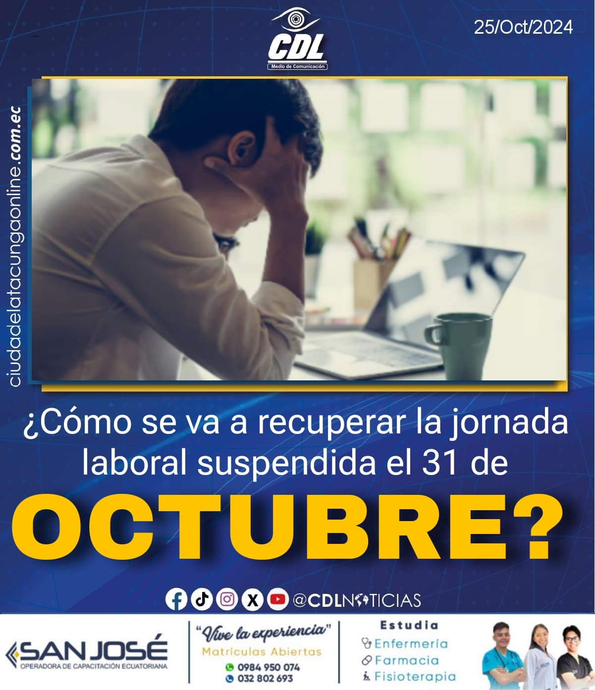 ¿Cómo se va a recuperar la jornada laboral suspendida el 31 de octubre?