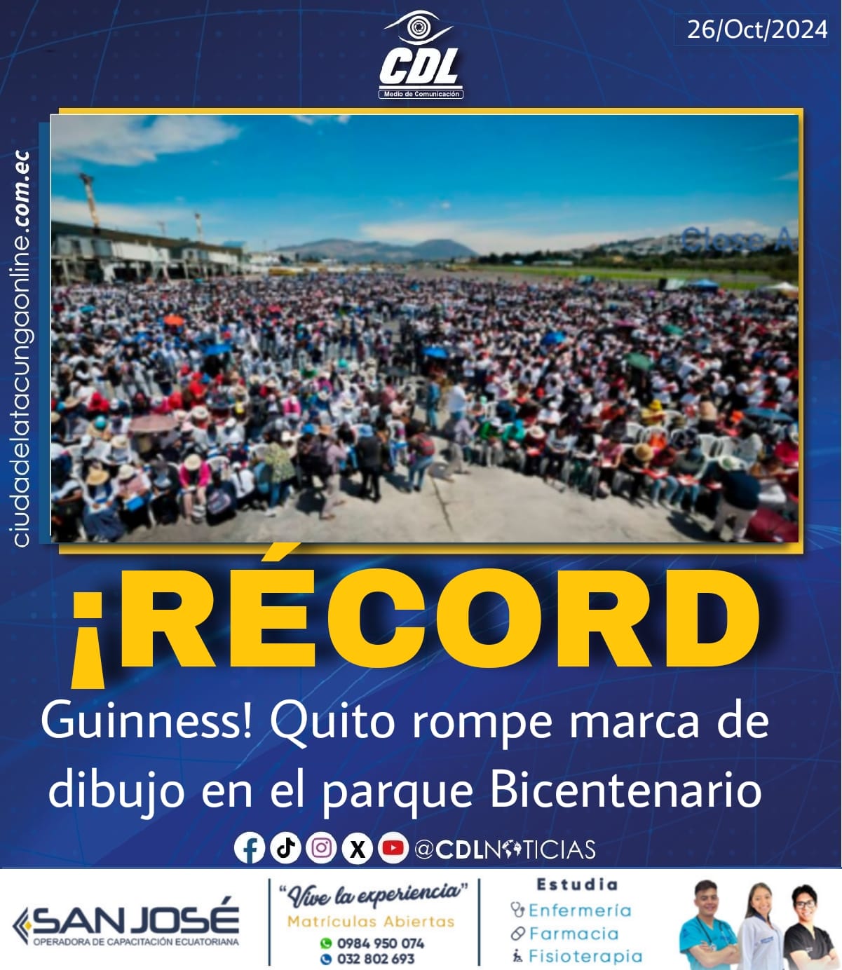 ¡Récord Guinness! Quito rompe marca de dibujo en el parque Bicentenario