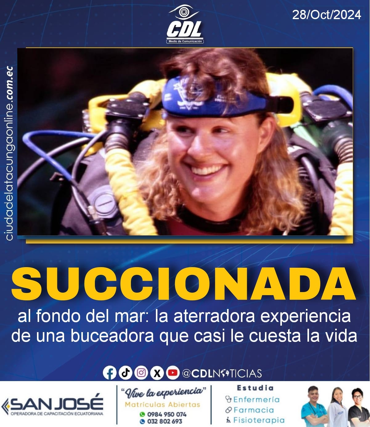 Succionada al fondo del mar: la aterradora experiencia de una buceadora que casi le cuesta la vida