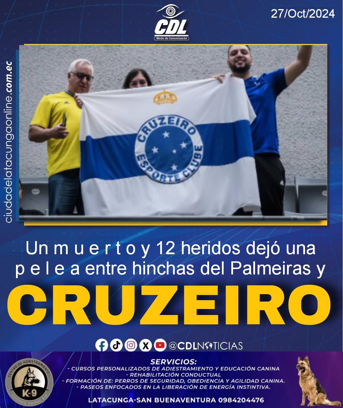 Un m u e r t o y 12 heridos dejó una p e l e a entre hinchas del Palmeiras y Cruzeiro