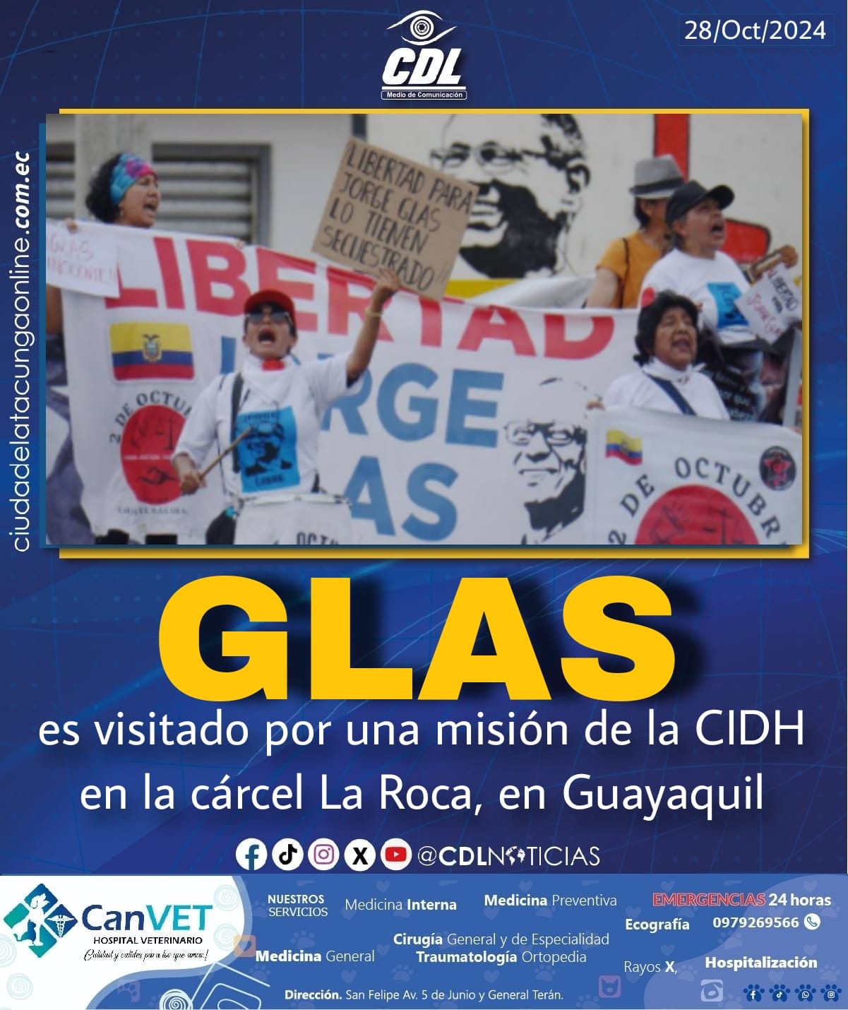 Jorge Glas es visitado por una misión de la CIDH en la cárcel La Roca, en Guayaquil