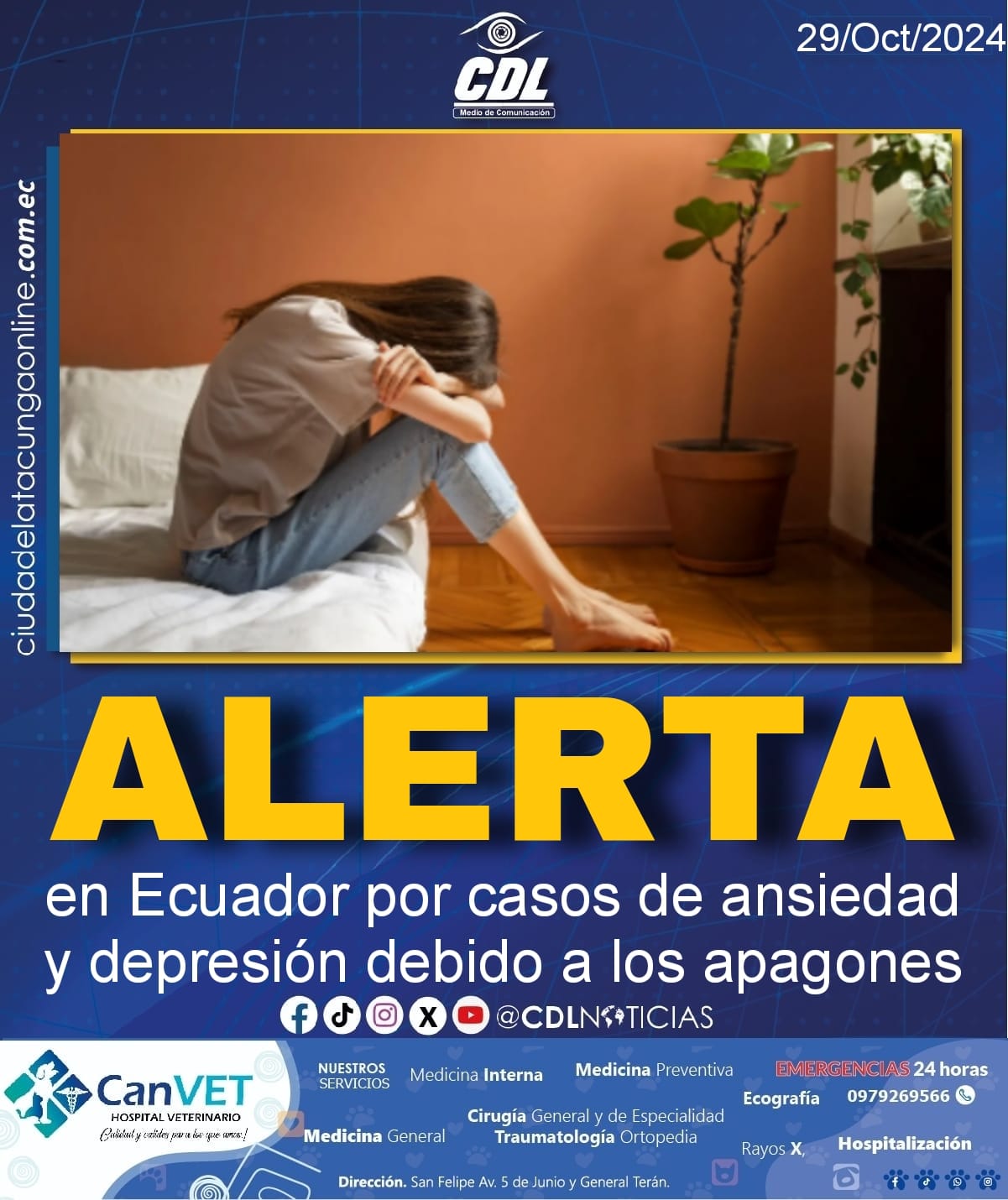 Alerta en Ecuador por casos de ansiedad y depresión debido a los apagones