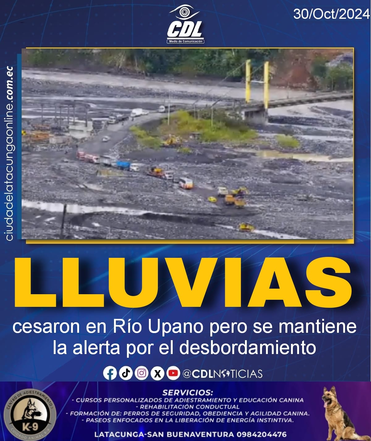 Lluvias cesaron en Río Upano pero se mantiene la alerta por el desbordamiento