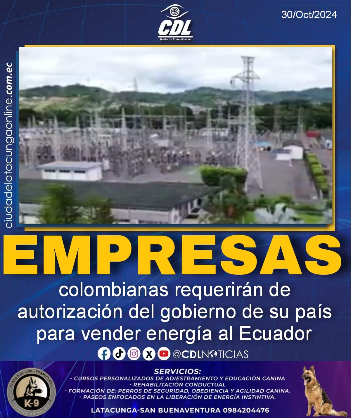 Empresas colombianas requerirán de autorización del gobierno de su país para vender energía al Ecuador