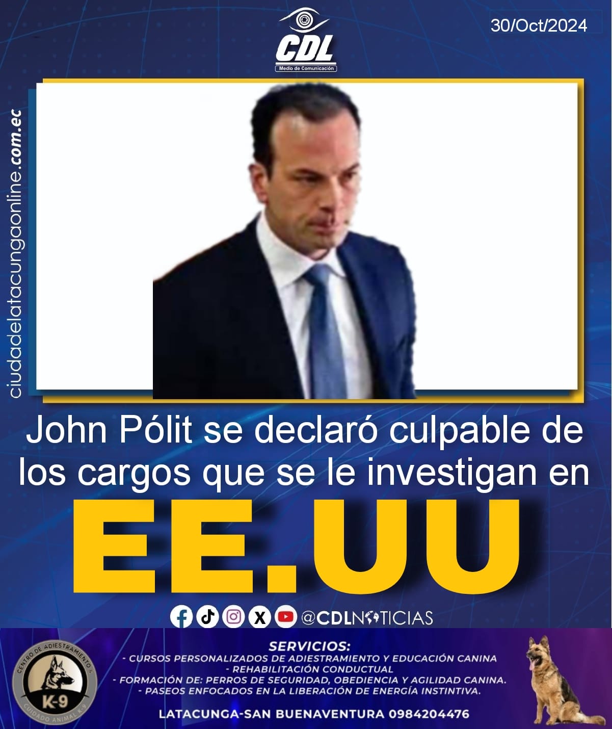 John Pólit se declaró culpable de los cargos que se le investigan en Estados Unidos