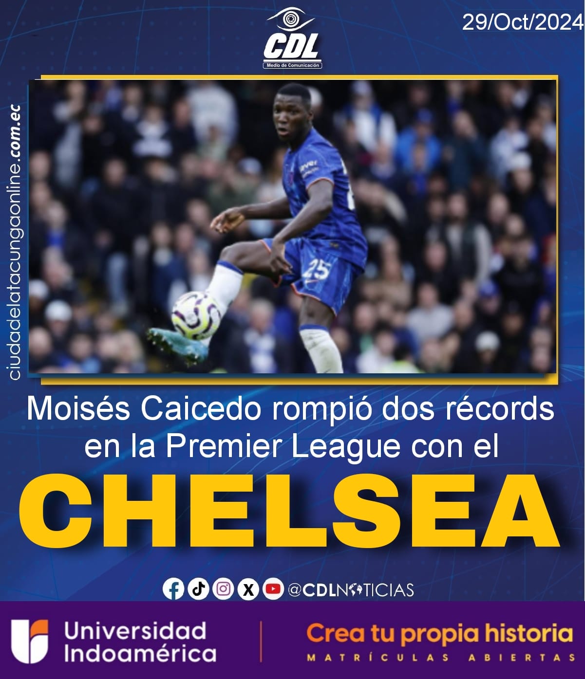 Moisés Caicedo rompió dos récords en la Premier League con el Chelsea