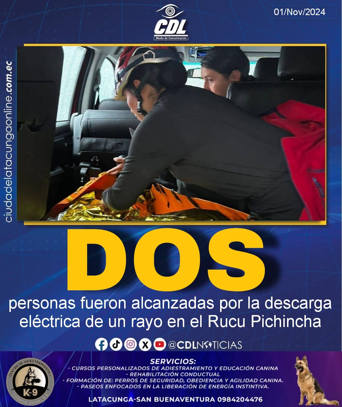 Quito: dos personas fueron alcanzadas por la descarga eléctrica de un rayo en el Rucu Pichincha