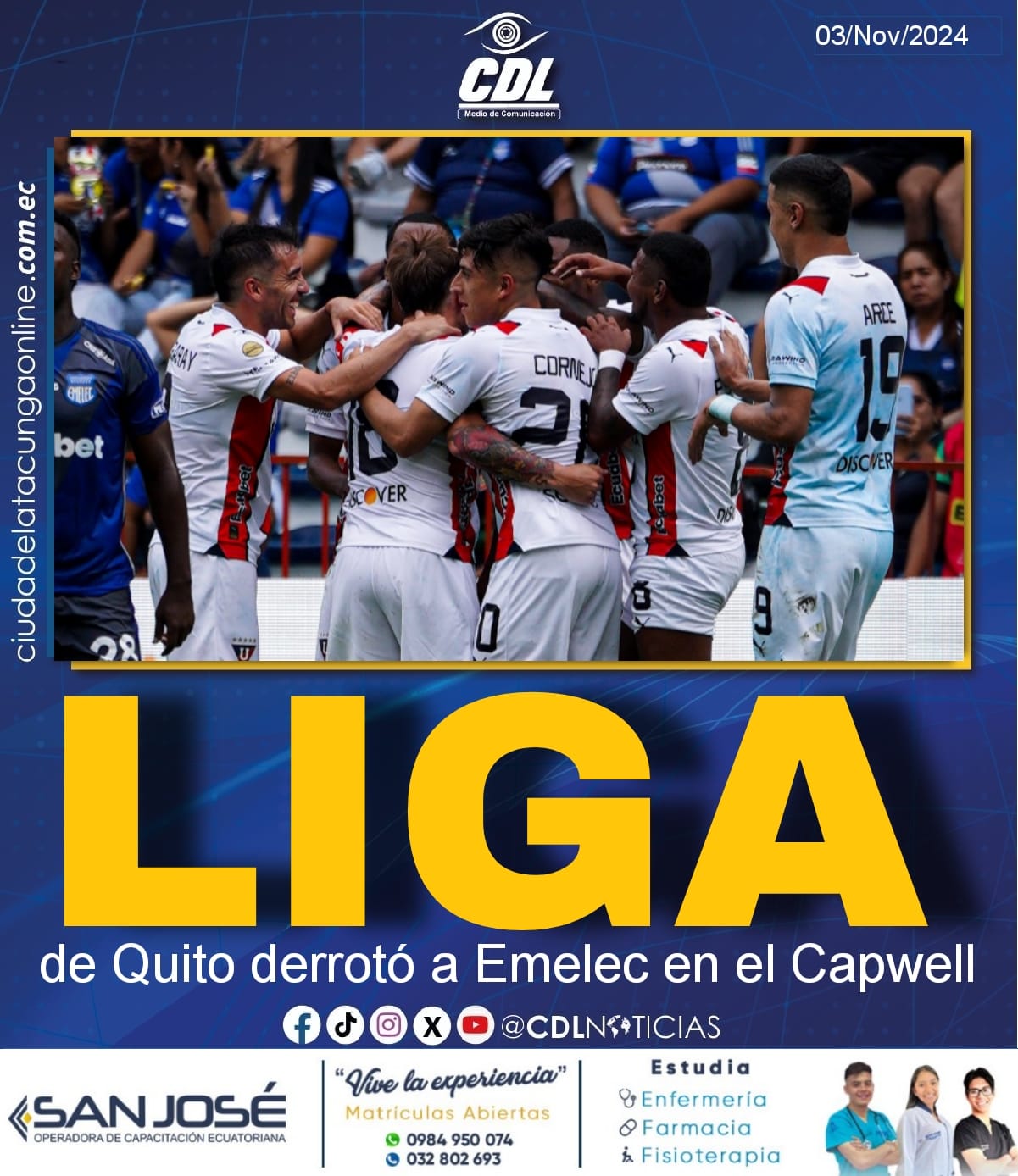 Liga de Quito derrotó a Emelec en el Capwell
