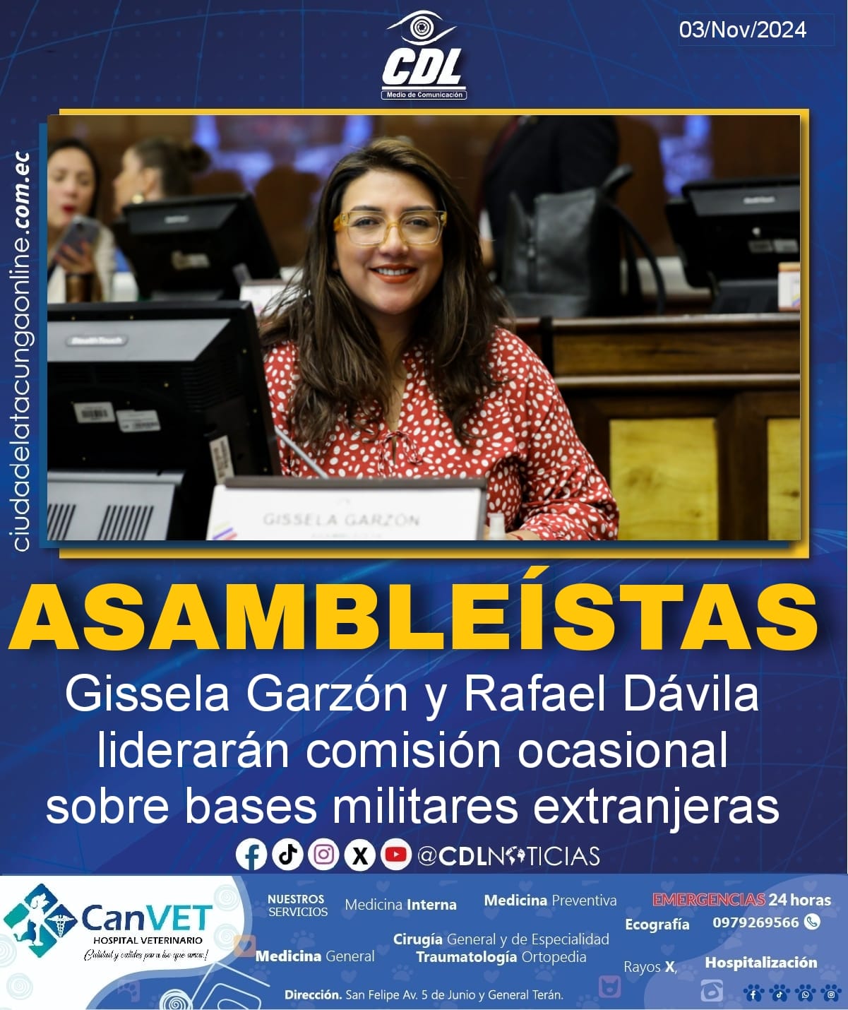 Los asambleístas Gissela Garzón y Rafael Dávila liderarán comisión ocasional sobre bases militares extranjeras