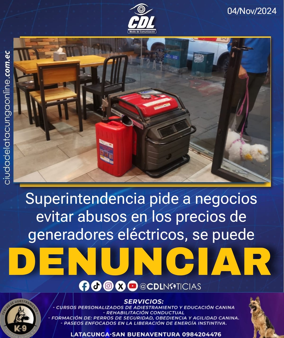 Superintendencia pide a negocios evitar abusos en los precios de generadores eléctricos, se puede denunciar