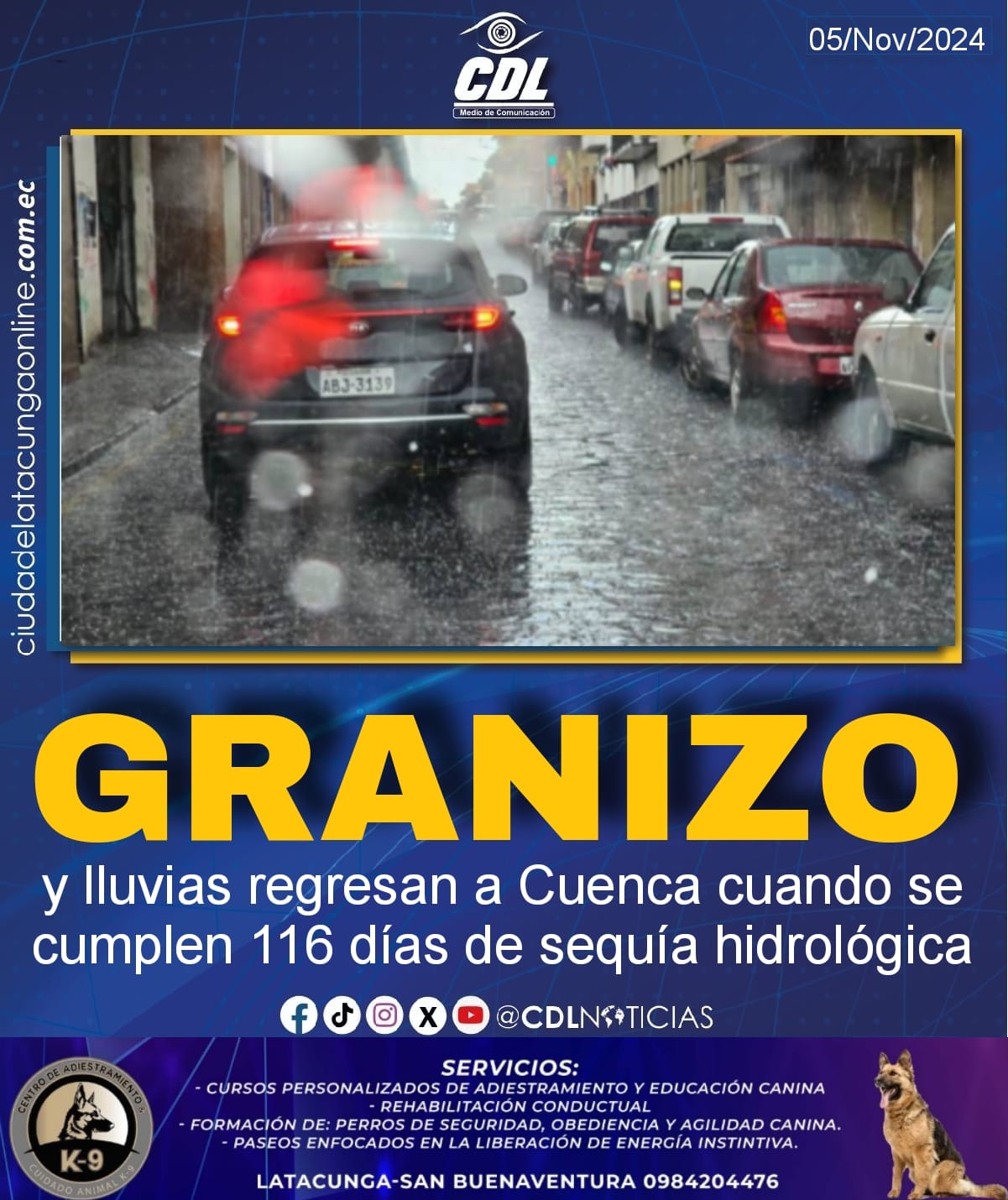 Granizo y lluvias regresan a Cuenca cuando se cumplen 116 días de sequía hidrológica