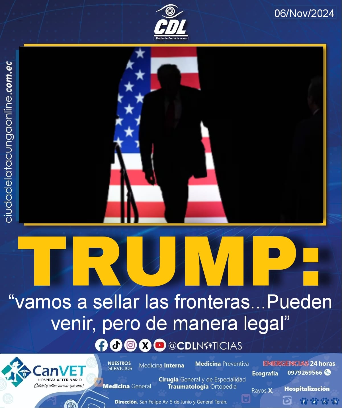 Donald Trump: “vamos a sellar las fronteras…Pueden venir, pero de manera legal”