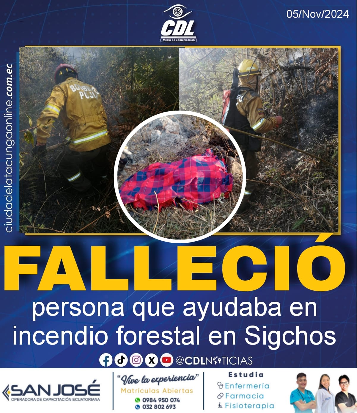 Falleció persona que ayudaba en incendio forestal en Sigchos