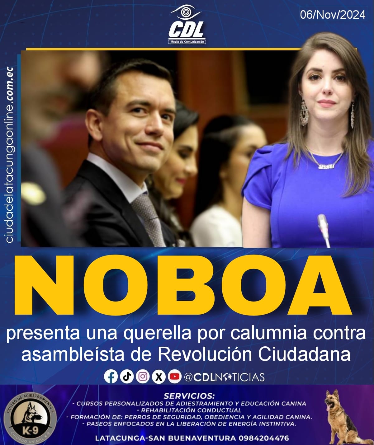 El presidente presenta una querella por calumnia contra asambleísta del Revolución Ciudadana