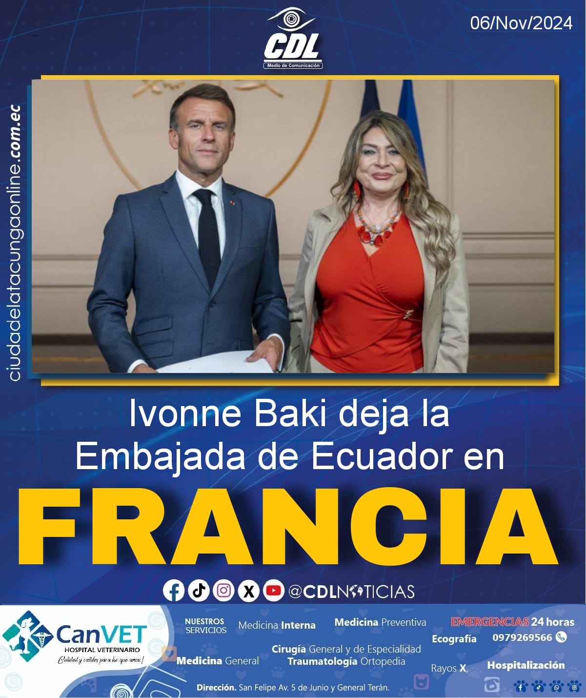 Ivonne Baki deja la Embajada de Ecuador en Francia