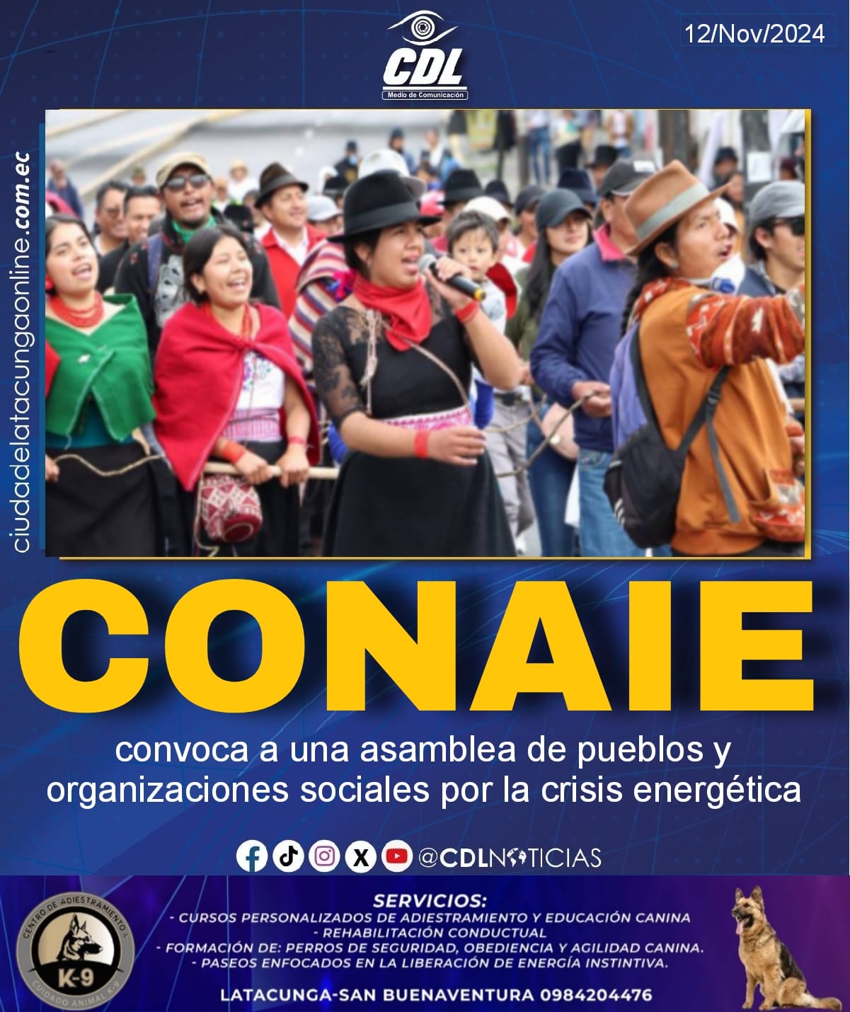 La Conaie convoca a una asamblea de pueblos y organizaciones sociales por la crisis energética
