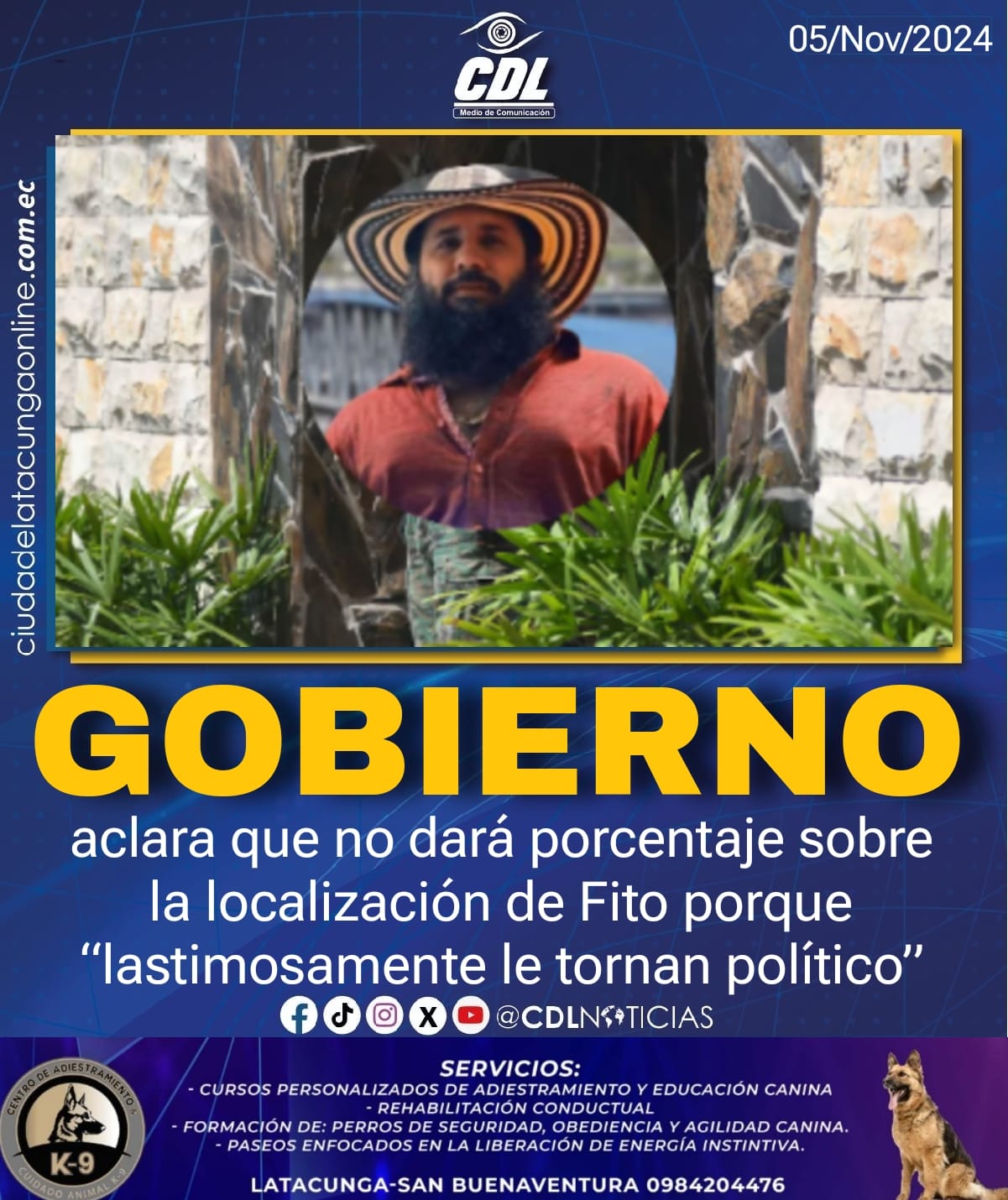 Gobierno aclara que no dará porcentaje sobre la localización de Fito porque “lastimosamente le tornan político”