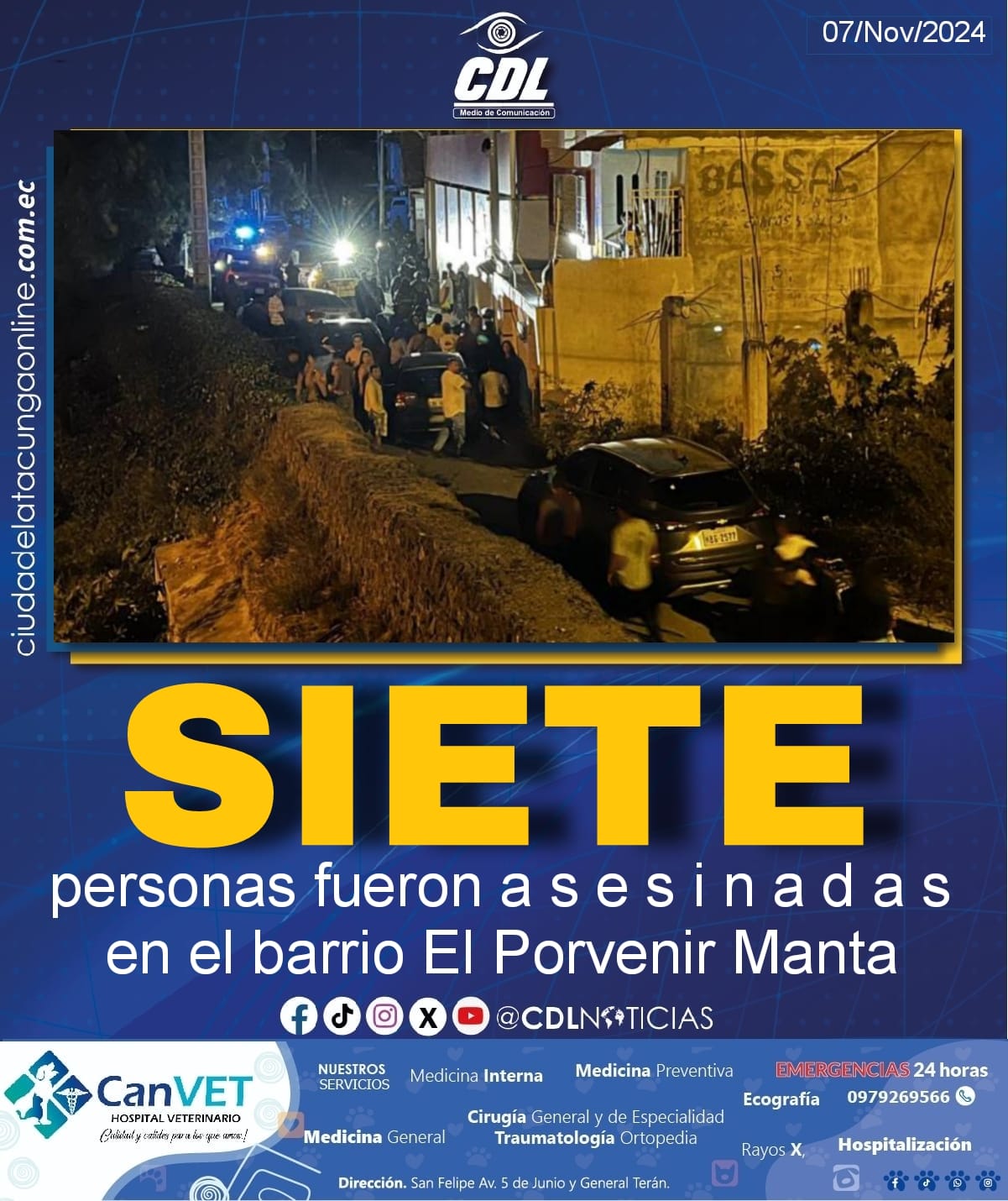 Siete personas fueron a s e s i n a d a s en el barrio El Porvenir Manta