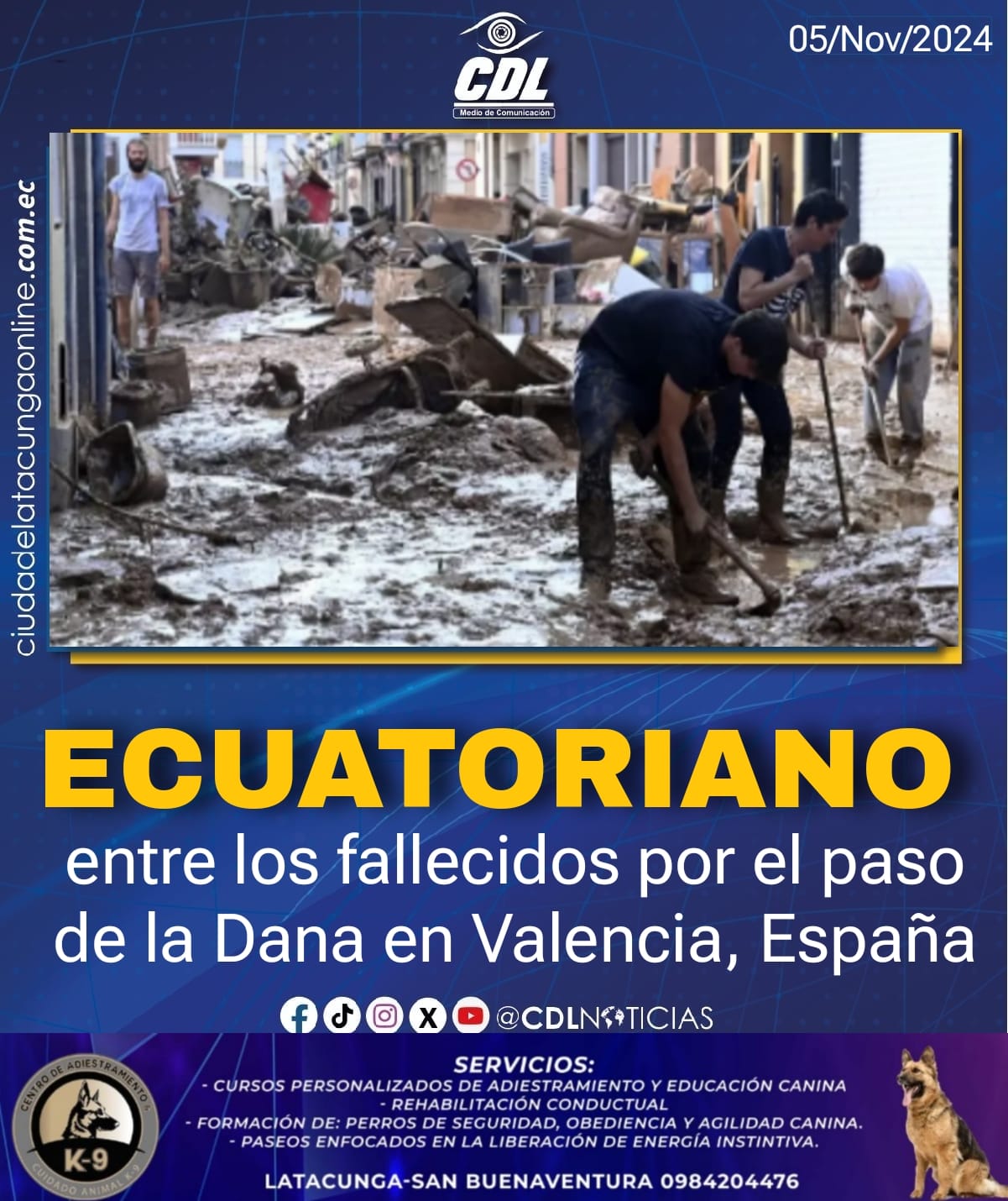 Un ecuatoriano entre los fallecidos por el paso de la Dana en Valencia, España