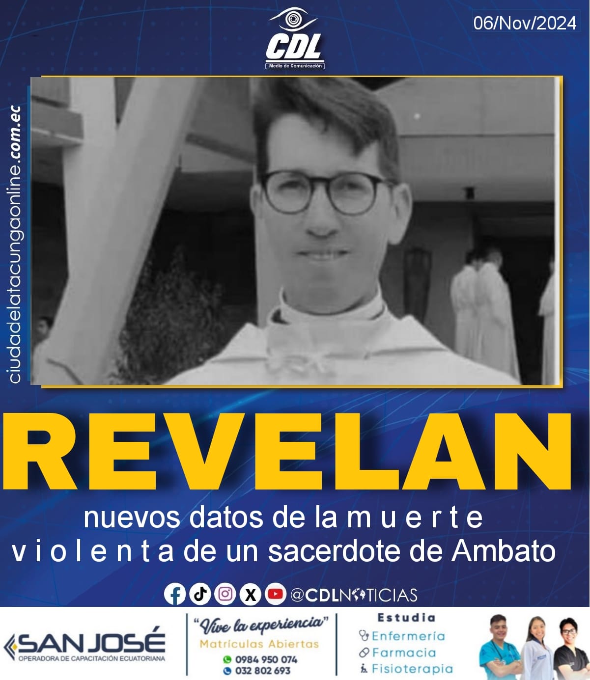 Revelan nuevos datos de la m u e r t e v i o l e n t a de un sacerdote de Ambato