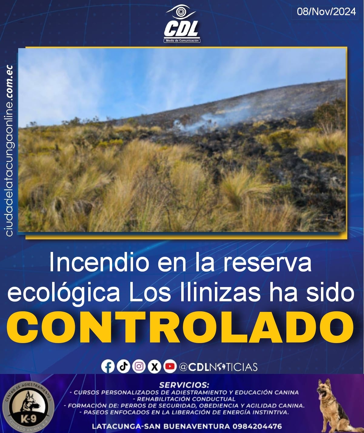 El incendio en la reserva ecológica Los Ilinizas ha sido controlado
