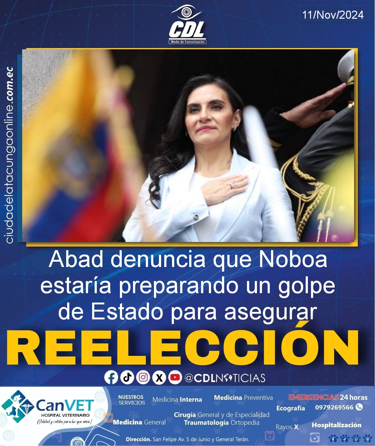 Abad denuncia que Noboa estaría preparando un golpe de Estado para asegurar reelección