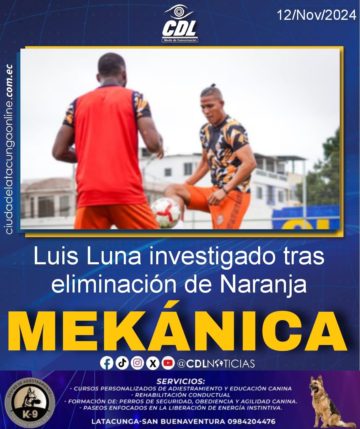 Luis Luna investigado tras eliminación de Naranja Mekánica