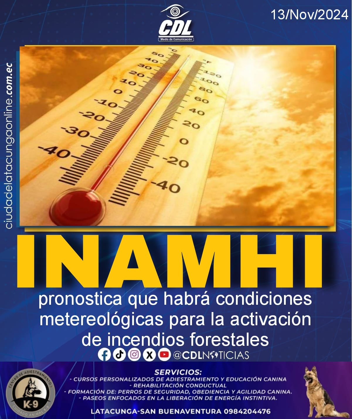 El Inamhi pronostica que habrá condiciones metereológicas para la activación de incendios forestales