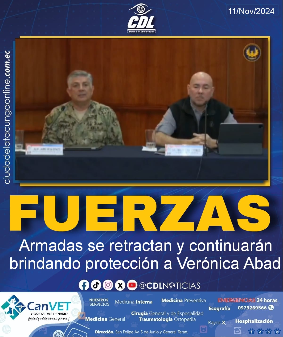 Fuerzas Armadas se retractan y continuarán brindando protección a Verónica Abad