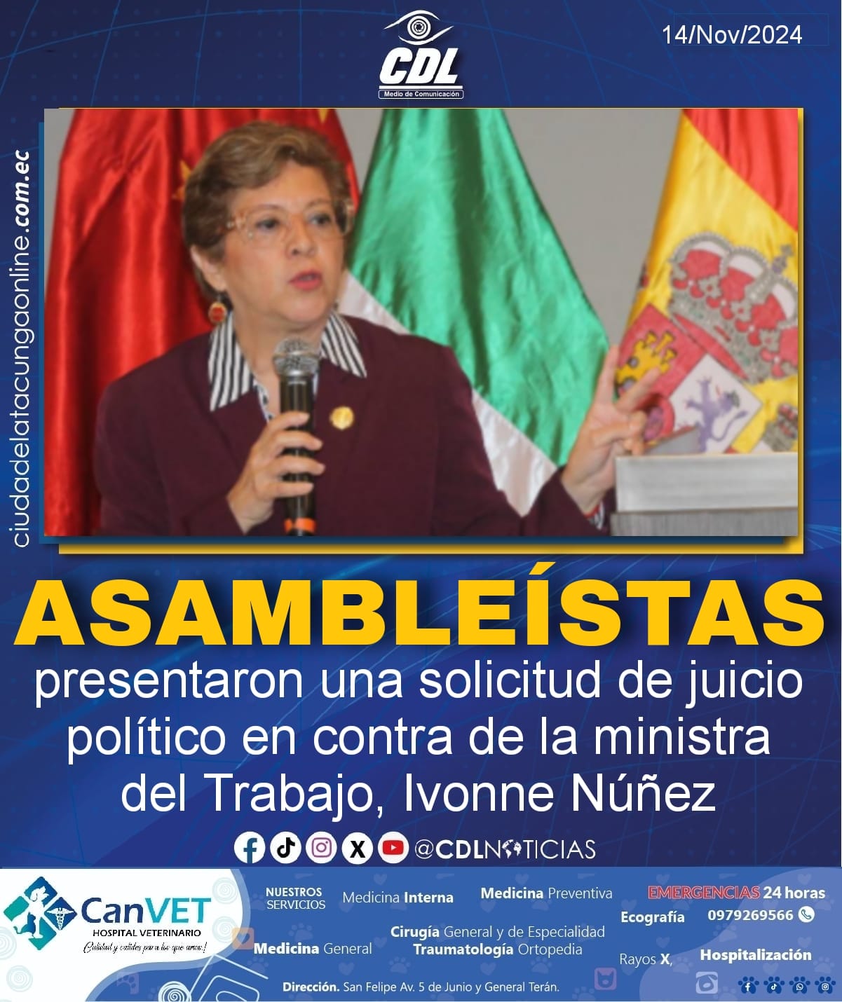Asambleísta presentaron una solicitud de juicio político en contra de la ministra del Trabajo, Ivonne Núñez