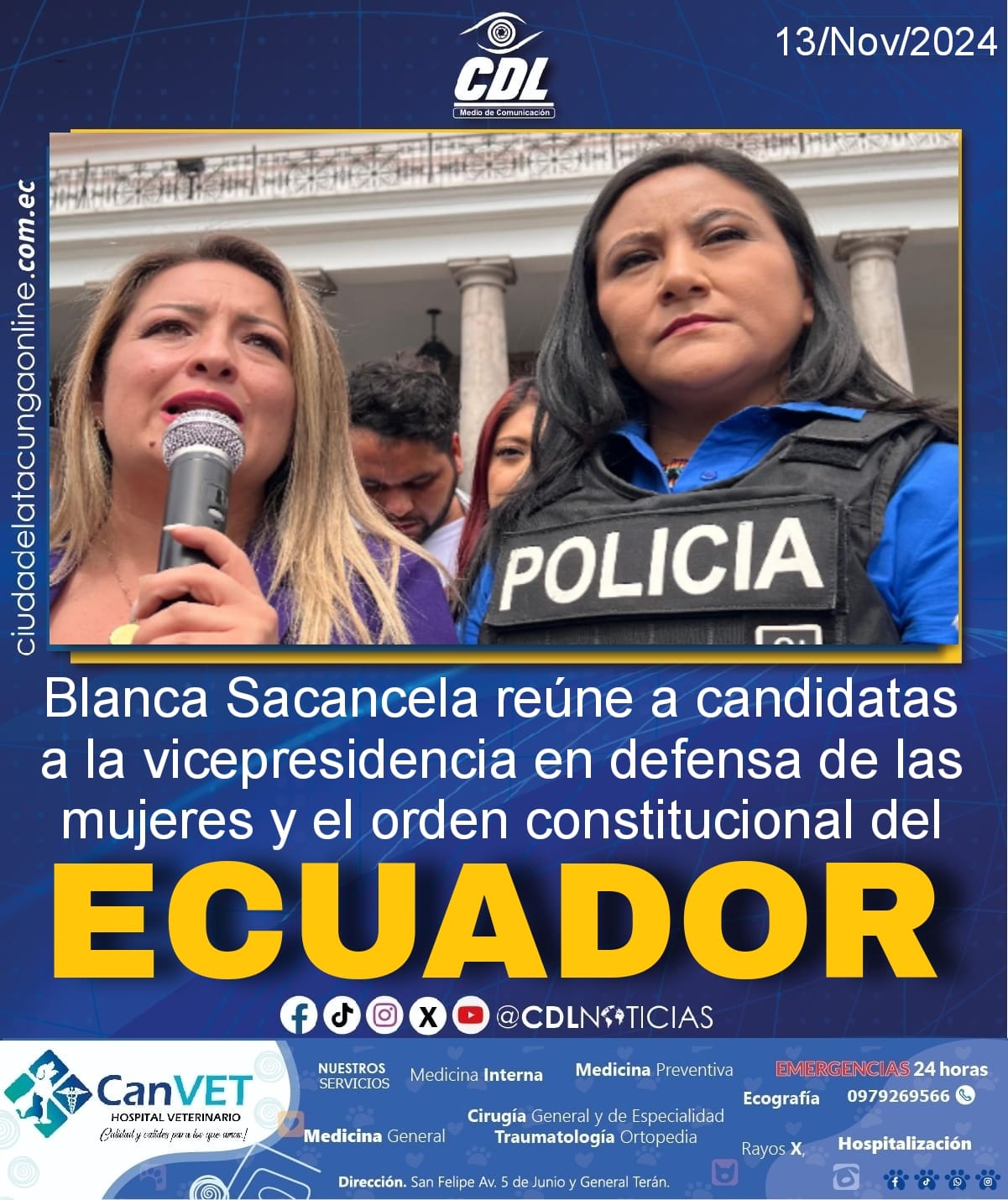 Blanca Sacancela reúne a candidatas a la vicepresidencia en defensa de las mujeres y el orden constitucional del Ecuador
