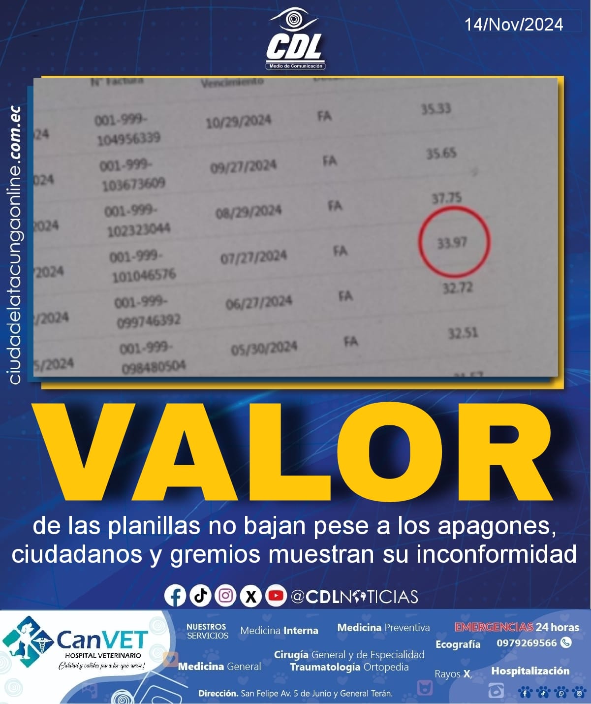 El valor de las planillas no bajan pese a los apagones, ciudadanos y gremios muestran su inconformidad