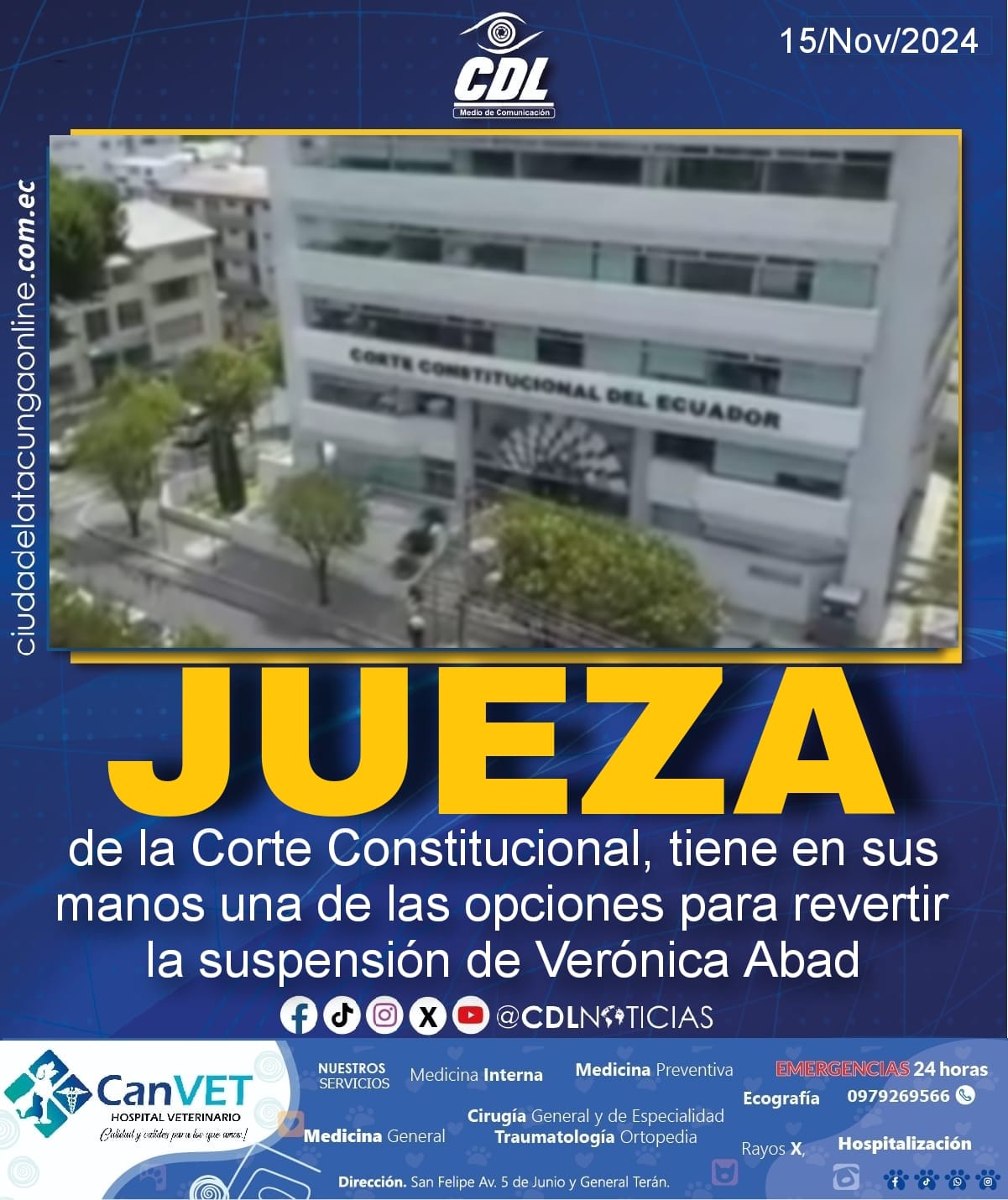 Una jueza de la Corte Constitucional, tiene en sus manos una de las opciones para revertir la suspensión de Verónica Abad