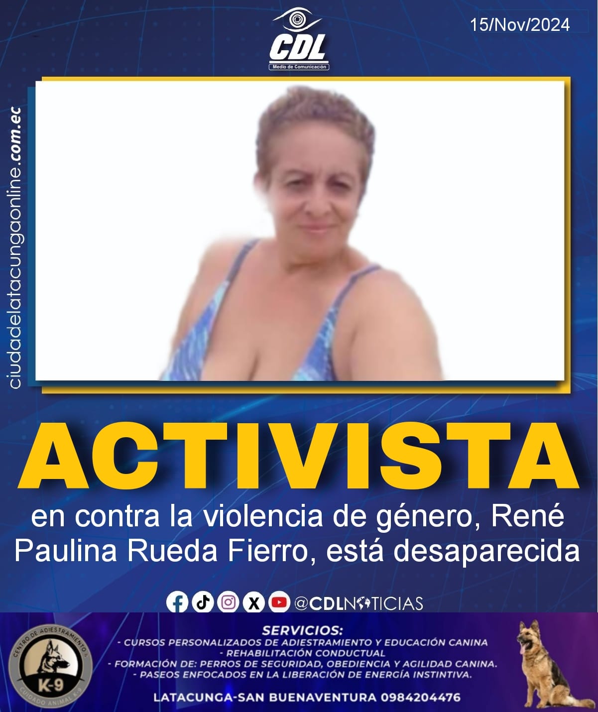 Santo Domingo: la reconocida activista en contra la violencia de género, René Paulina Rueda Fierro, está desaparecida
